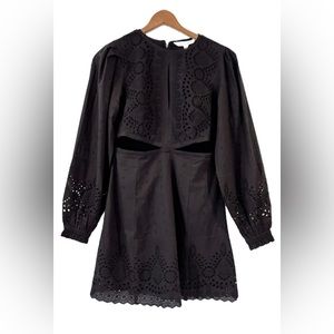 Walter Baker Hannah Dress Black Eyelet Cut Outs